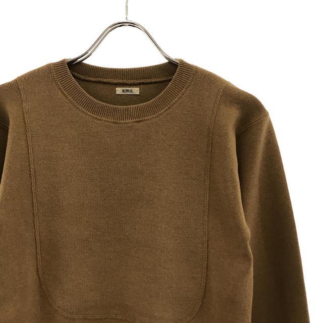 【新品】 NOWOS / ノーウォス | Cotton wool crewneck cutsew コットン ウール クルーネック カットソー ニット  | F | BROWN | レディース