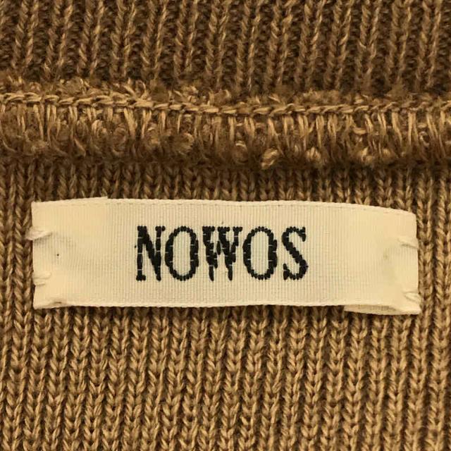 【新品】 NOWOS / ノーウォス | Cotton wool crewneck cutsew コットン ウール クルーネック カットソー ニット  | F | BROWN | レディース