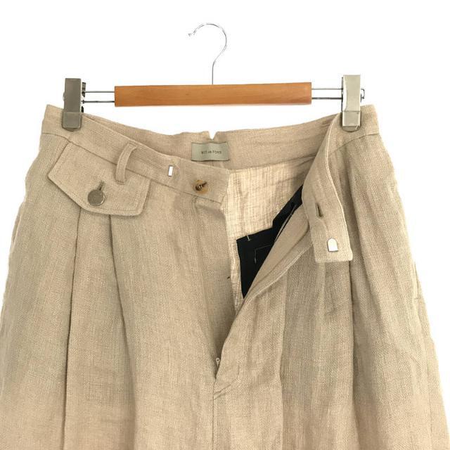 BED J.W. FORD / ベッドフォード | Wide Shorts リネン クロップド カットオフ ワイド パンツ ベルト付き | 0 | NATURAL | メンズ