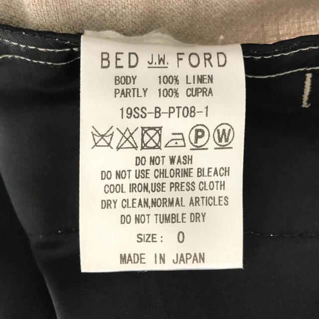 BED J.W. FORD / ベッドフォード | Wide Shorts リネン クロップド カットオフ ワイド パンツ ベルト付き | 0 | NATURAL | メンズ