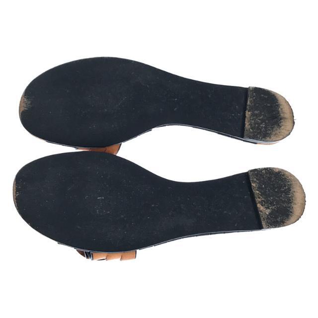 mina perhonen(ミナペルホネン)のmina perhonen / ミナペルホネン | capanna カパンナ 家紋 レザーサンダル | 37 | ブラック/ブラウン | レディース レディースの靴/シューズ(サンダル)の商品写真