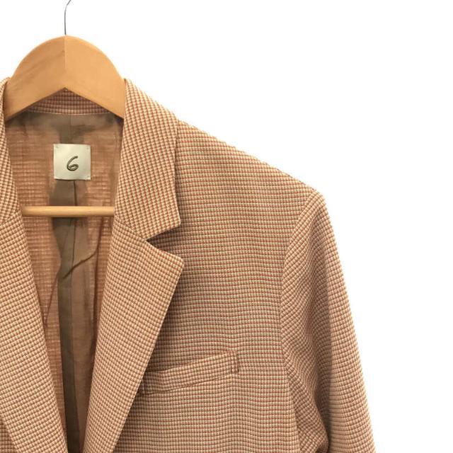 6(ROKU) / ロク | 2020SS | HOUNDSTOOTH CHECK JACKET 千鳥格子柄 チェック テーラード ジャケット |  38 | オレンジ | レディース