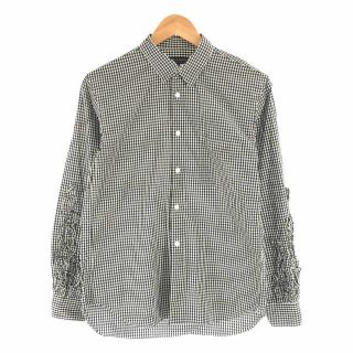 コムデギャルソンオムプリュス(COMME des GARCONS HOMME PLUS)のCOMME des GARCONS HOMME PLUS / コムデギャルソンオムプリュス | AD2011 2012SS | コットン 袖 フリル ギンガム チェック シャツ | XS | ブラック / ホワイト | メンズ(Tシャツ/カットソー(七分/長袖))