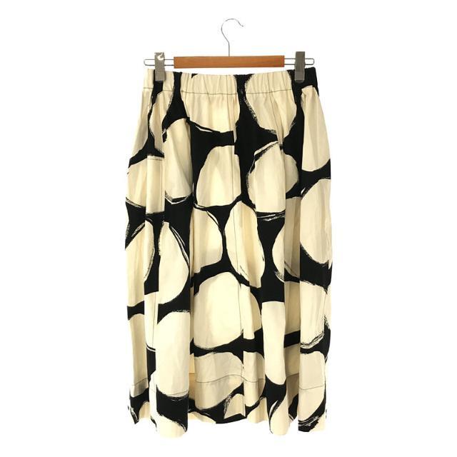 【美品】 MARNI / マルニ | 2020AW | コットン ドット フレア ロング スカート | 44 | ホワイト/ブラック | レディース