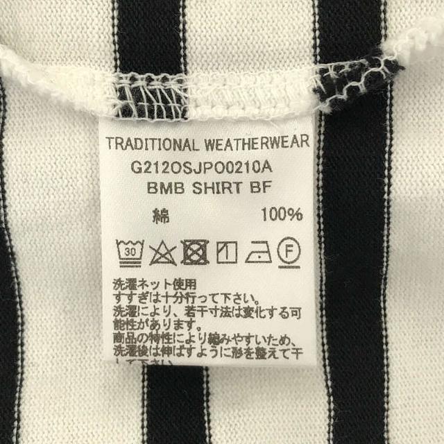 【美品】 Traditional Weatherwear / トラディショナルウェザーウェア | BMB SHIRT BF ビーエムビー シャツ  ボーイフレンド ボーダー ボートネック ロングスリーブ カットソー | XS | ホワイト / ブラック | レディース