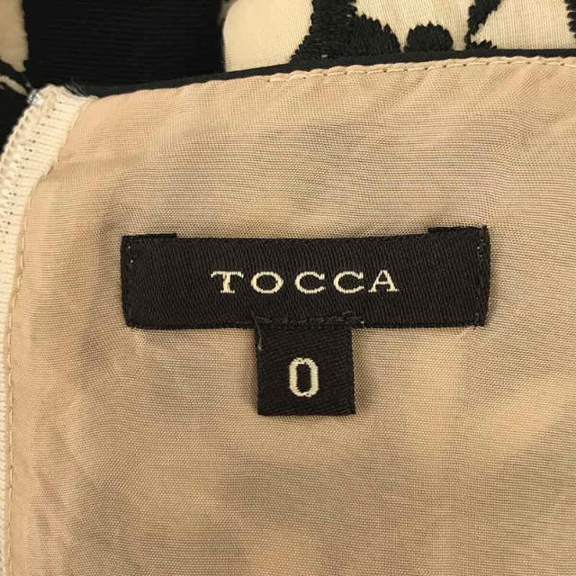 TOCCA(トッカ)のTOCCA / トッカ | フラワー レース 刺繍 ボートネック ウエストテープ ワンピース | 0 | ベージュ / ブラック | レディース レディースのワンピース(ひざ丈ワンピース)の商品写真