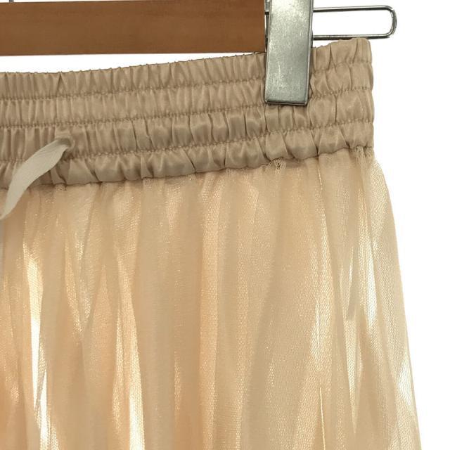 【美品】  Thomas magpie / トーマスマグパイ | long tulle skirt stripe ストライプ シアー プリーツ チュール ロング フレア スカート | 36 | Ivory | レディース