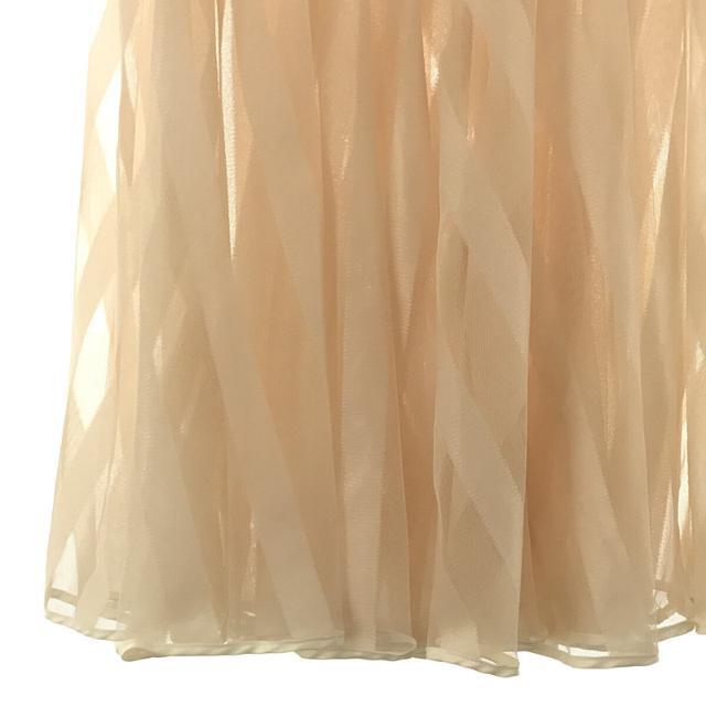 【美品】  Thomas magpie / トーマスマグパイ | long tulle skirt stripe ストライプ シアー プリーツ チュール ロング フレア スカート | 36 | Ivory | レディース 2