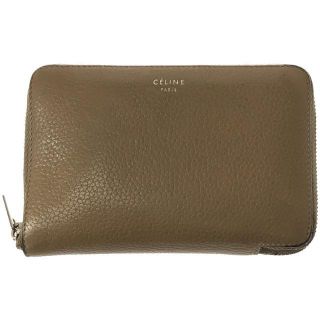 セリーヌ(celine)のCELINE / セリーヌ | 10439 MIDIUM ZIP AROUND レザー ミディアム ジップ ウォレット アラウンド 2つ折り 財布 箱・保存袋付き | ベージュ / レッド | レディース(財布)