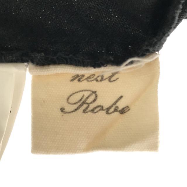 nest Robe(ネストローブ)のnest robe / ネストローブ | リネン Yネック 比翼 ドレス ワンピース | F | ブラック | レディース レディースのワンピース(ロングワンピース/マキシワンピース)の商品写真