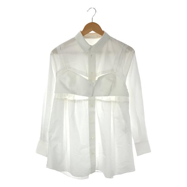 着丈602022resort Sacai White Poplin Cape Shirt