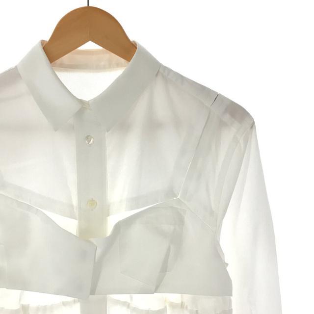 【美品】 sacai / サカイ | 2022 | Cotton Poplin Shirt 切替 ビスチェディテールシャツ ブラウス | 2 |  ホワイト | レディース