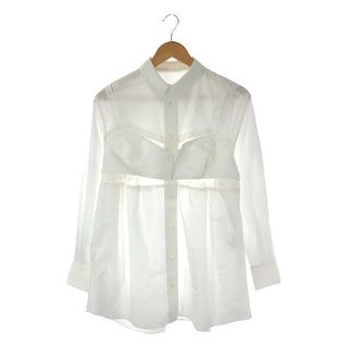 サカイ(sacai)の【美品】  sacai / サカイ | 2022 | Cotton Poplin Shirt 切替 ビスチェディテールシャツ ブラウス | 2 | ホワイト | レディース(シャツ/ブラウス(長袖/七分))