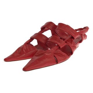 ボッテガヴェネタ(Bottega Veneta)の【新品】  BOTTEGA VENETA / ボッテガヴェネタ | The Point Leather Pump Sandals ラムスキン ポインテッドトゥ レザー ミュール パンプス 保存袋・箱付き | 36 | レッド | レディース(ハイヒール/パンプス)