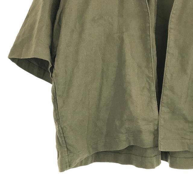 IENA(イエナ)のIENA / イエナ | 2021SS | IENA maison MANTECO リネンノーカラーブルゾン khaki | 38 | カーキ | レディース レディースのジャケット/アウター(その他)の商品写真