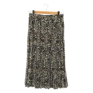 6(ROKU) BEAUTY&YOUTH / ロク ビューティーアンドユース | ZEBRA PRINT PLEATED SKIRT ゼブラ 総柄 プリーツ スカート | 38 | ホワイト/ブラウン | レディース(ロングスカート)