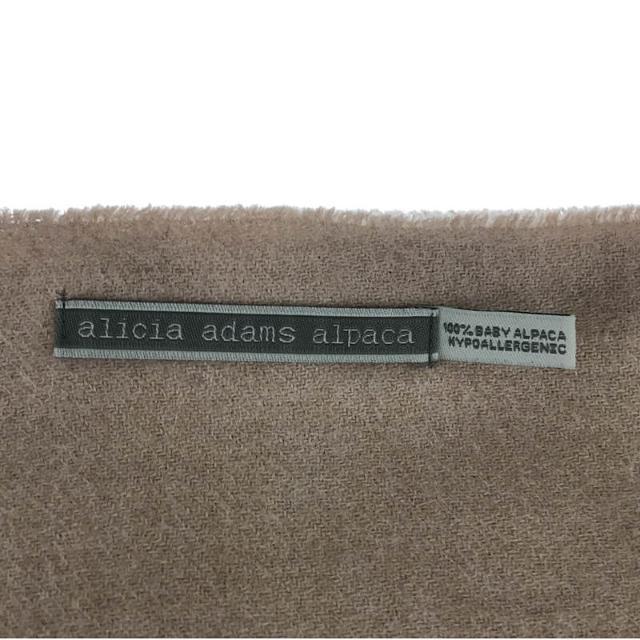 alicia adams alpaca(アリシアアダムスアルパカ)のALICIA ADAMS ALPACA / アリシアアダムスアルパカ | アルパカ ウール フリンジ 大判 マフラー ストール  | ベージュ | レディース レディースのファッション小物(マフラー/ショール)の商品写真