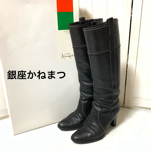 銀座かねまつ GINZA Kanematsuブーツ ロング ハイヒール レザ-