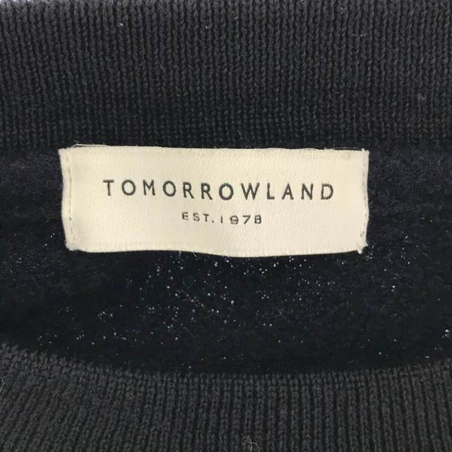 TOMORROWLAND(トゥモローランド)のTOMORROWLAND / トゥモローランド | 縮絨 ウール 切替 クルーネック ニット | M | ネイビー | メンズ メンズのトップス(ニット/セーター)の商品写真