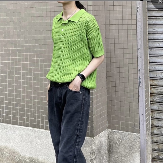 Chikashitsu + 半袖ニット メンズのトップス(Tシャツ/カットソー(半袖/袖なし))の商品写真