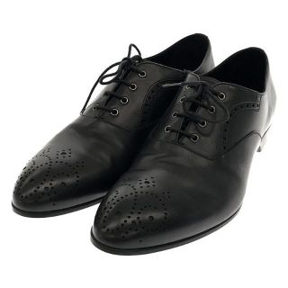 【美品】  PRADA / プラダ | SEMI BROGUE セミブローグシューズ | 7.5 | ブラック | メンズ