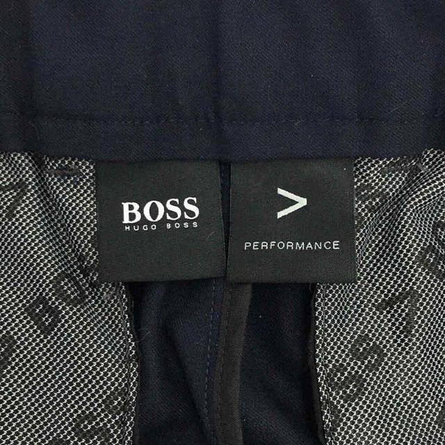 HUGO BOSS ヒューゴボス スラックス 48(L位) 黒(ストライプ)