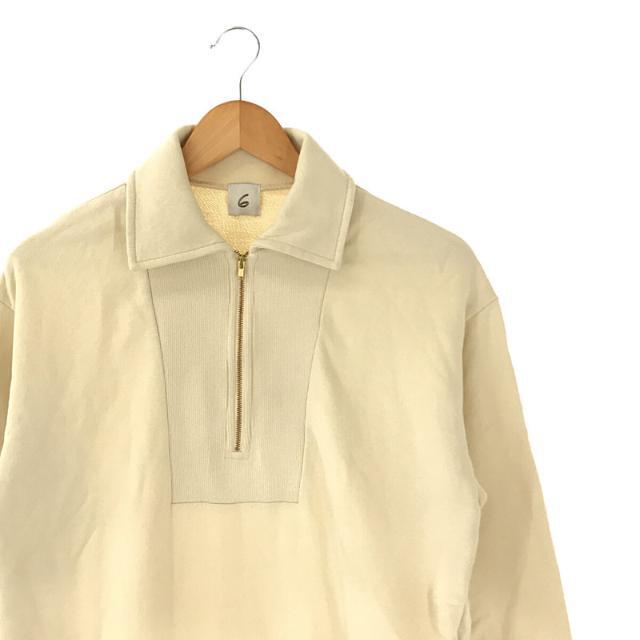 【美品】 6(ROKU) / ロク | COTTON URAKE ZIP DRESS コットン ハーフジップ スリット ロング ワンピース | 36 | オフホワイト | レディース