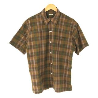 フィグベル(PHIGVEL)の【新品】  PHIGVEL / フィグベル | 2022SS | MADRAS BACK GATHERING SS SHIRT マドラスチェック オープンカラー ギャザー 半袖 シャツ | 14 1/2 size1 | BROWN×GREEN | メンズ(Tシャツ/カットソー(半袖/袖なし))