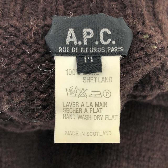 A.P.C(アーペーセー)のA.P.C. / アーペーセー | スコットランド製 シェットランド ウール ローゲージ タートルネック ニット セーター | M | ブラウン | メンズ メンズのトップス(ニット/セーター)の商品写真