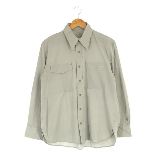 IRENISA / イレニサ | 2022SS | FLAP POCKET SHIRT アシンメトリー ポケット シャツ | 2 | LIGHT GREY | メンズ