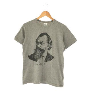 ウエアハウス(WAREHOUSE)のWAREHOUSE / ウエアハウス | BRAHMS ブラームス プリント コットン Tシャツ カットソー | S | グレー | メンズ(Tシャツ/カットソー(半袖/袖なし))