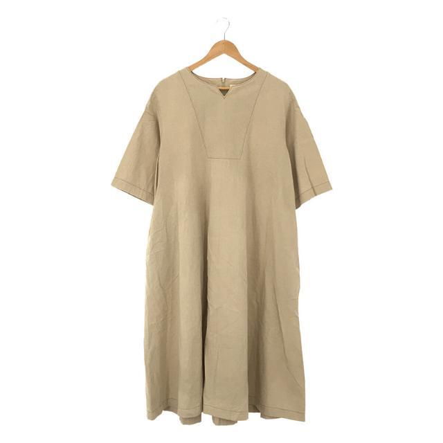 【美品】  harenoti. / ハレノチ | キーネックステッチワンピース | ベージュ | レディース