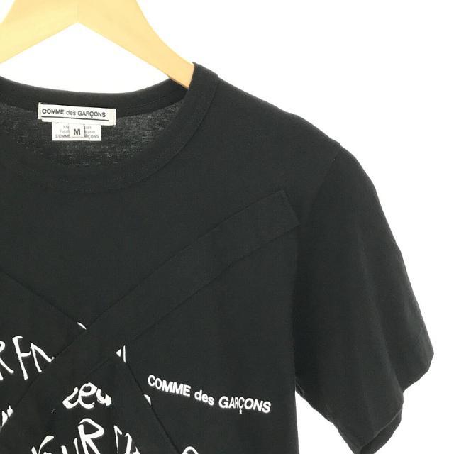 COMME des GARCONS(コムデギャルソン)のCOMME des GARCONS / コムデギャルソン | AD2019  | WEAR YOUR FREEDOM コットン クルーネック プリント ロゴ クロス カットソー Tシャツ | M | ブラック | レディース レディースのトップス(Tシャツ(半袖/袖なし))の商品写真