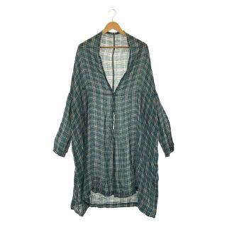 ネストローブ(nest Robe)の【美品】  nest robe / ネストローブ | 2020SS | リネン ガーゼ マドラスチェック ローブ シャツ | F | グリーン | レディース(シャツ/ブラウス(長袖/七分))