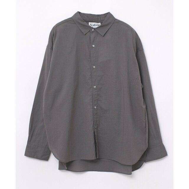 【グレー】B2720 コットンキャンブリックベーシックシャツ 1