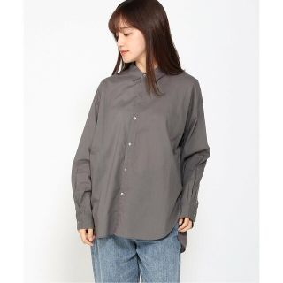 【グレー】B2720 コットンキャンブリックベーシックシャツ