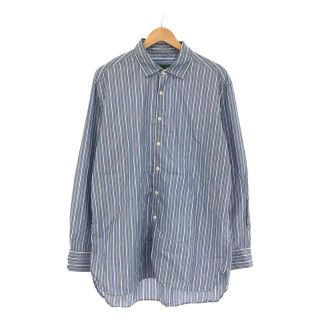 ケイシーケイシー(CASEY CASEY)のCASEY CASEY / ケーシーケーシー | BIG RACCOURCIE SHIRT コットン シアサッカー ストライプ ビッグ ラクルスィー シャツ | M | ブルー | メンズ(Tシャツ/カットソー(七分/長袖))