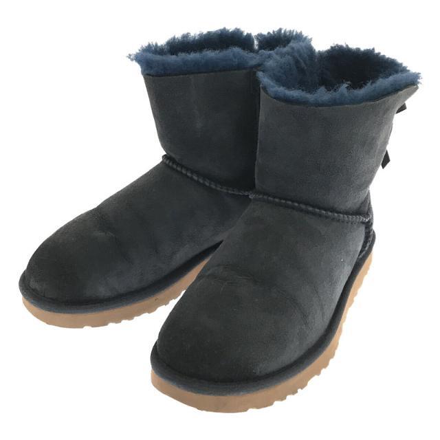 【美品】  UGG / アグ | W MINI BAILEY BOW ムートン ショートブーツ 保存箱付き | 25 | ネイビー | レディースブーツ