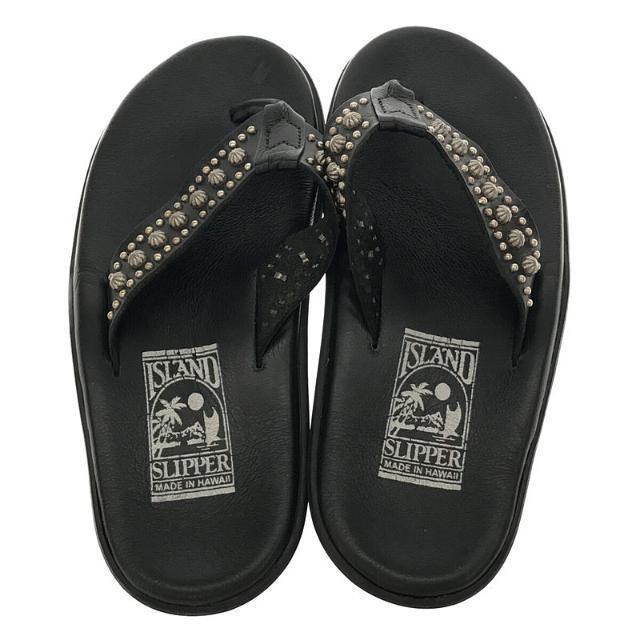 【美品】  ISLAND SLIPPER / アイランドスリッパ | スタッズ オールレザー サンダル | 5 | ブラック | レディース 3