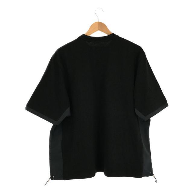 sacai(サカイ)の【新品】  sacai / サカイ | 2021SS | 異素材 ナイロン切替 ドッキング プルオーバー Tシャツ カットソー | 1 | ブラック/ネイビー/グレー | メンズ メンズのトップス(Tシャツ/カットソー(半袖/袖なし))の商品写真