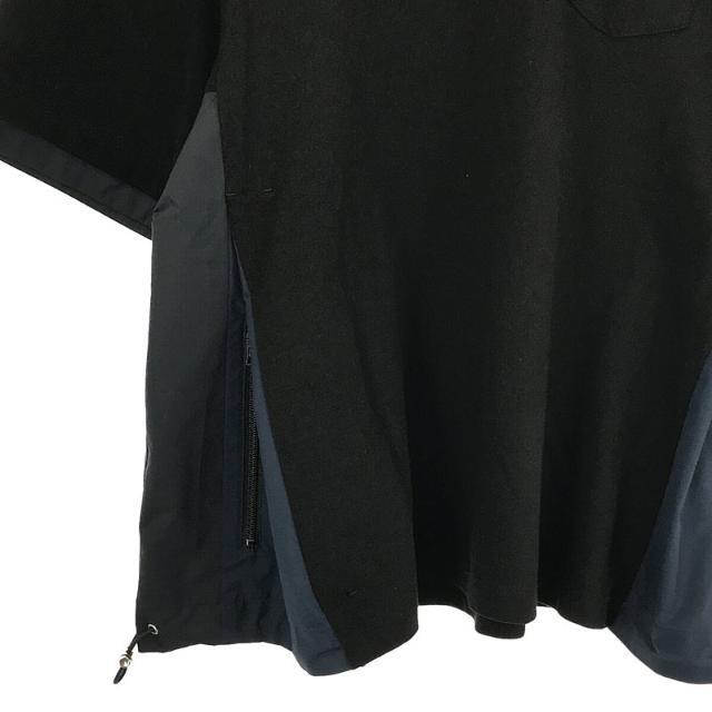 sacai(サカイ)の【新品】  sacai / サカイ | 2021SS | 異素材 ナイロン切替 ドッキング プルオーバー Tシャツ カットソー | 1 | ブラック/ネイビー/グレー | メンズ メンズのトップス(Tシャツ/カットソー(半袖/袖なし))の商品写真