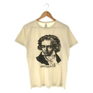 ウエアハウス(WAREHOUSE)のWAREHOUSE / ウエアハウス | Lot4601 BEETHOVEN ベートーベン プリント コットン Tシャツ カットソー | S | アイボリー | メンズ(Tシャツ/カットソー(半袖/袖なし))