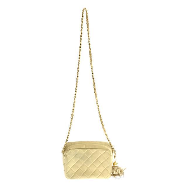 CHANEL / シャネル | 1990s ヴィンテージ オールド | マトラッセ タッセル付きショルダーバッグ | ベージュ | レディース