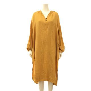 フィーニー(PHEENY)のPHEENY / フィーニー | viyella shirt dress キュプラ ビエラ シャツ ドレス  ギャザー スリーブ ロング ワンピース | F | YELLOW | レディース(ロングワンピース/マキシワンピース)