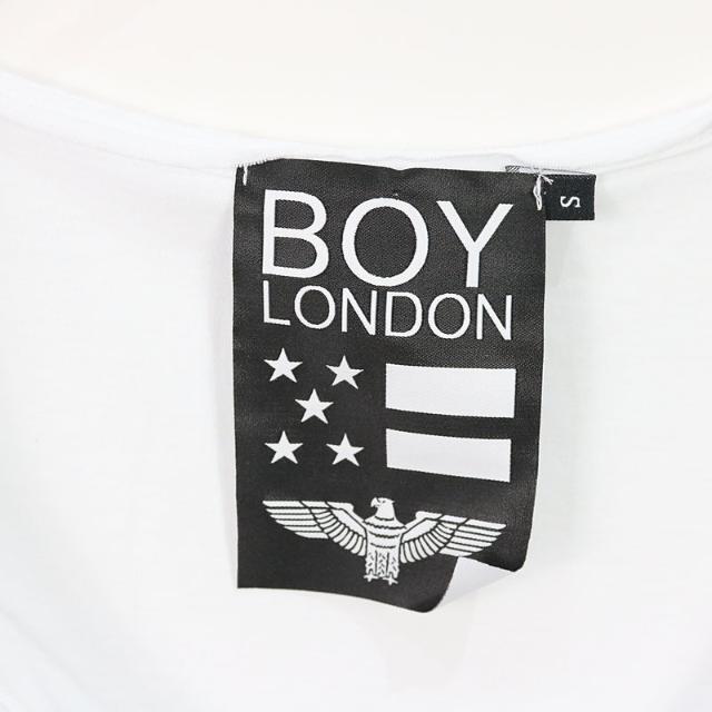 BOYLONDON / ボーイロンドン | ロゴプリントカットオフタンクトップ | S | ホワイト | メンズ メンズのトップス(タンクトップ)の商品写真