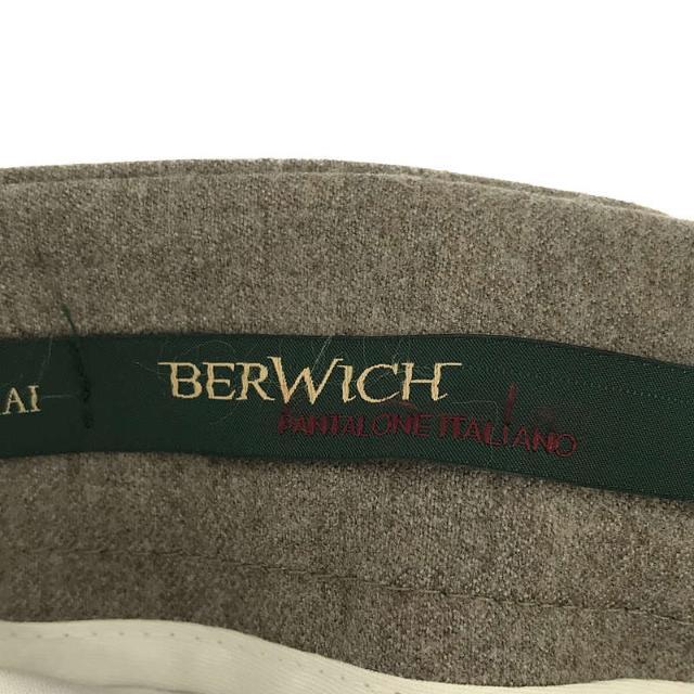 BERWICH(ベルウィッチ)の【美品】  BERWICH / ベルウィッチ | カノニコ ウールフランネル サイドアジャスト 2タックスラックスパンツ | 50 | グレーベージュ | メンズ メンズのパンツ(その他)の商品写真