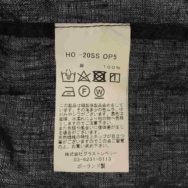 【美品】 Honnete / オネット | 2020SS | H/SLV No Collar OP アイリッシュ リネン ノーカラー ギャザー ワンピース | ブラック | レディース - 5