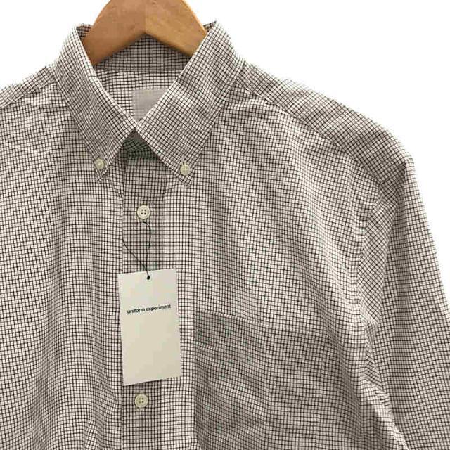 【美品】 uniform experiment / ユニフォームエクスペリメント | 2021年MODEL | BIG B.D SHIRT ビッグシルエット コットンチェックシャツ | 1 | ホワイト | メンズ