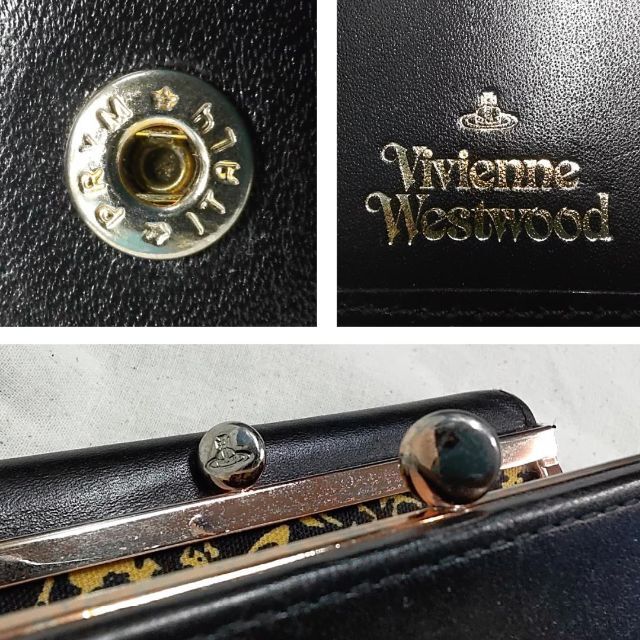 Vivienne Westwood(ヴィヴィアンウエストウッド)のヴィヴィアンウエストウッド がま口 折り財布 オーヴ 金ロゴ カード8枚収納 レディースのファッション小物(財布)の商品写真