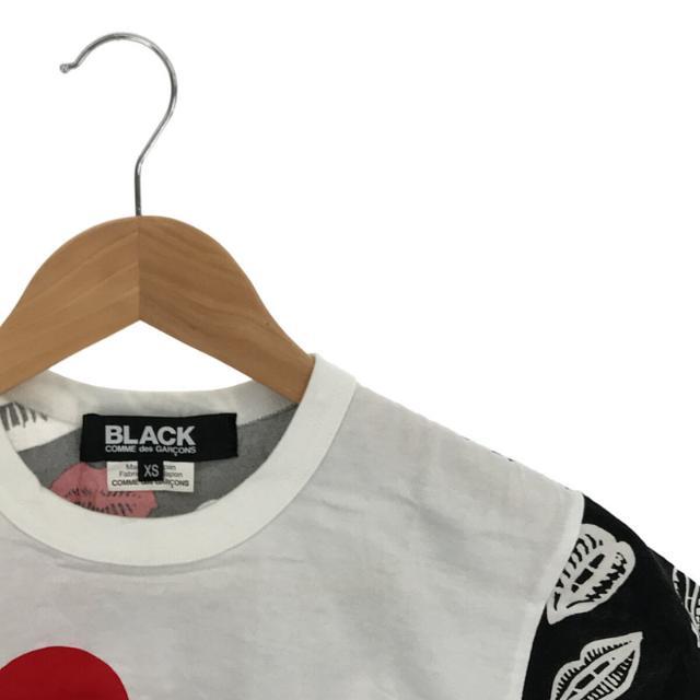 BLACK COMME des GARCONS(ブラックコムデギャルソン)の【美品】  BLACK COMME des GARCONS / ブラックコムデギャルソン | AD2015 2016SS | × ディズニー ミッキー リップ 切替Tシャツ | XS | ホワイト/ブラック | レディース レディースのトップス(Tシャツ(半袖/袖なし))の商品写真